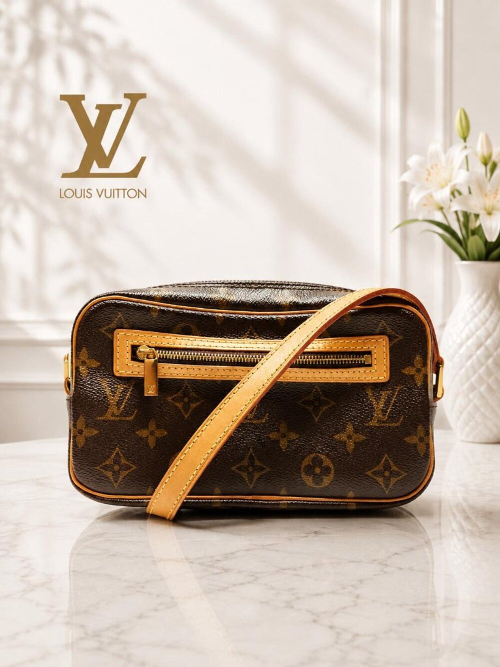Authentic Louis Vuitton Pochette Cité Monogram Shoulder Bag